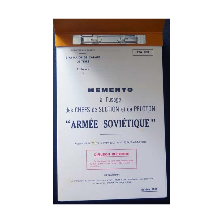 TTA 803 mémento usage chefs section peloton "Armée soviétique" 1969