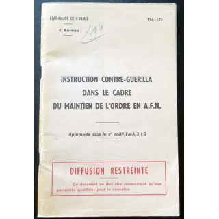 TTA 123 instruction contre-guérilla maintien de l'ordre AFN 3° bureau
