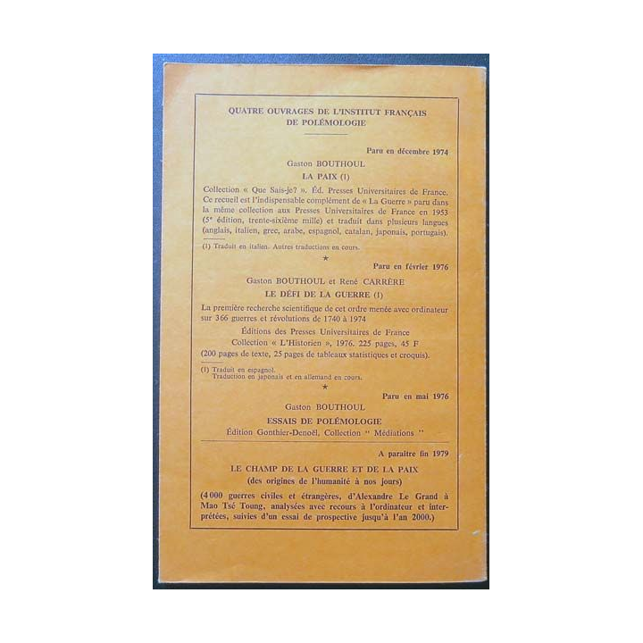 Etudes polémologiques N° 22 octobre 1976 janvier 1977
