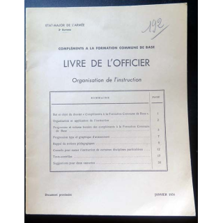 Livre de l'officier Organisation de l'instruction janvier 1956 (C151)