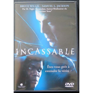 DVD intitulé " l'Incassable " film avec Bruce Willis et Samuel Jackson