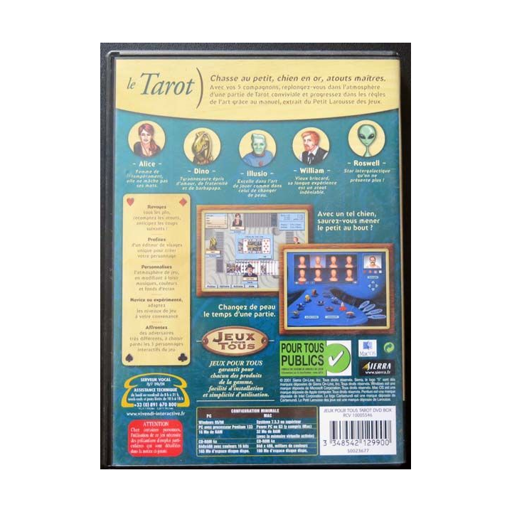 CD ROM MAC PC : Le Tarot jeu déclaré d'intérêt public