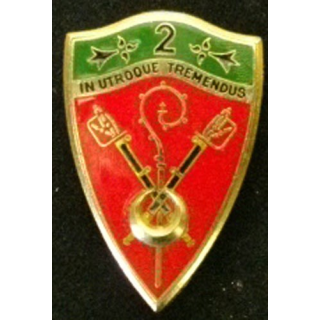 insigne du 2° régiment de chasseurs de fabrication Delsart G. 2263