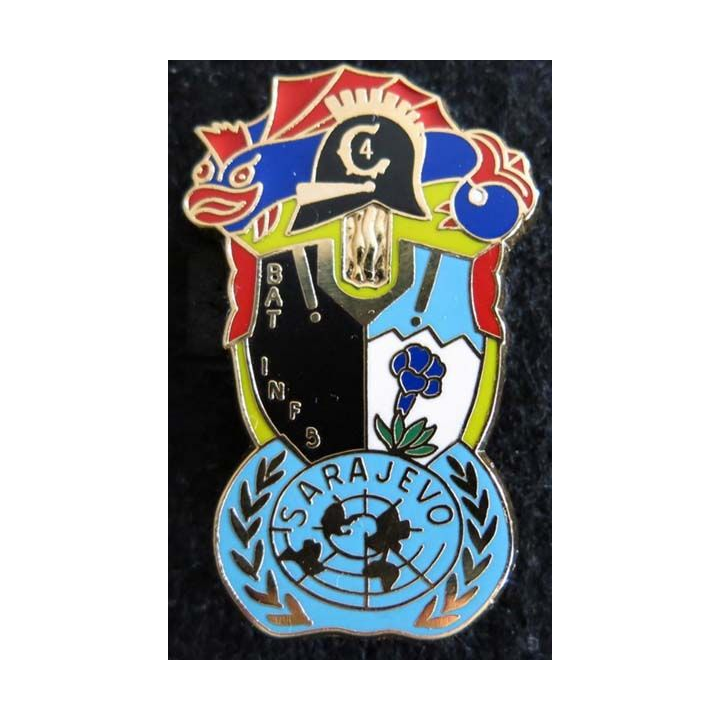 4° Régiment du Génie BATINF 5 Sarajevo Delsart dos grenu et doré