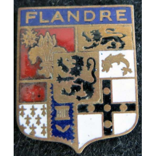 ancien blason en émail de la Flandre française 24X31 mm 