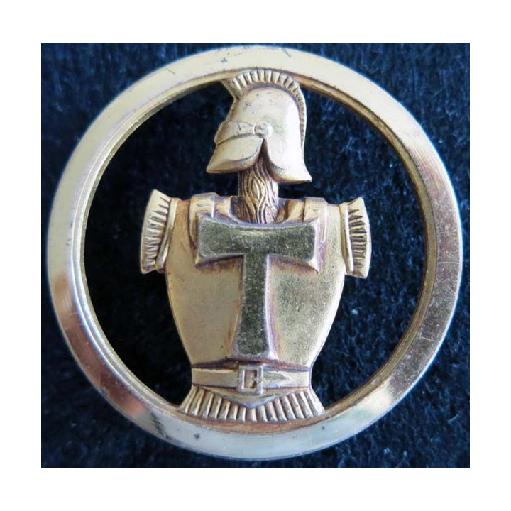 insigne de béret des transmissions dos lisse embouti et doré