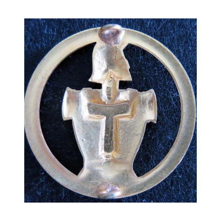 insigne de béret des transmissions dos lisse embouti et doré