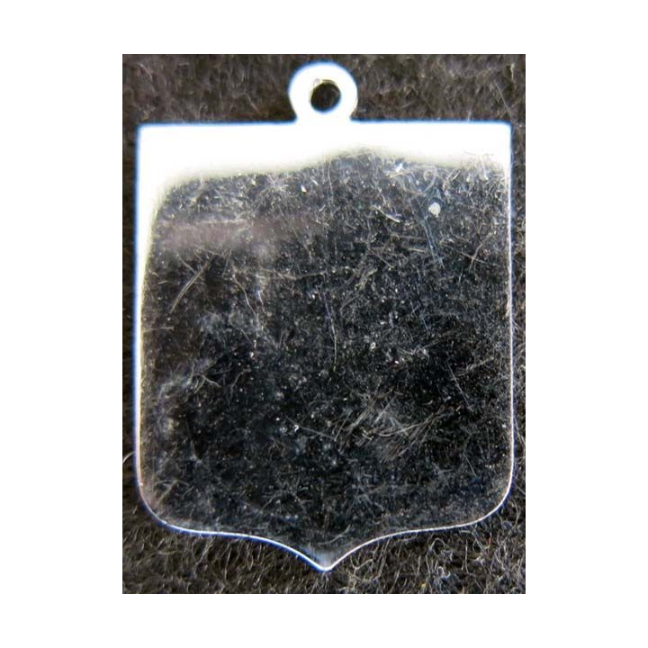  blason en  métal chromé de Saint Christophe 22 x 30 mm