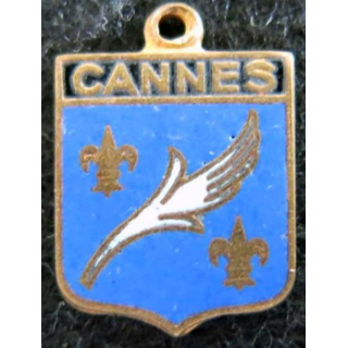 blason en émail de la ville de Cannes 12 x 16 mm