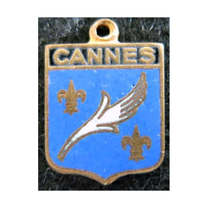 blason en émail de la ville de Cannes 12 x 16 mm