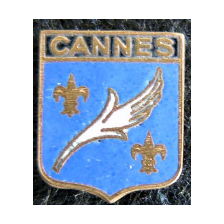 blason en émail de la ville de Cannes 11 x 13 mm