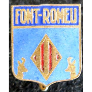 blason en émail de la ville de Font-Romeu 14 x 18 mm épingle