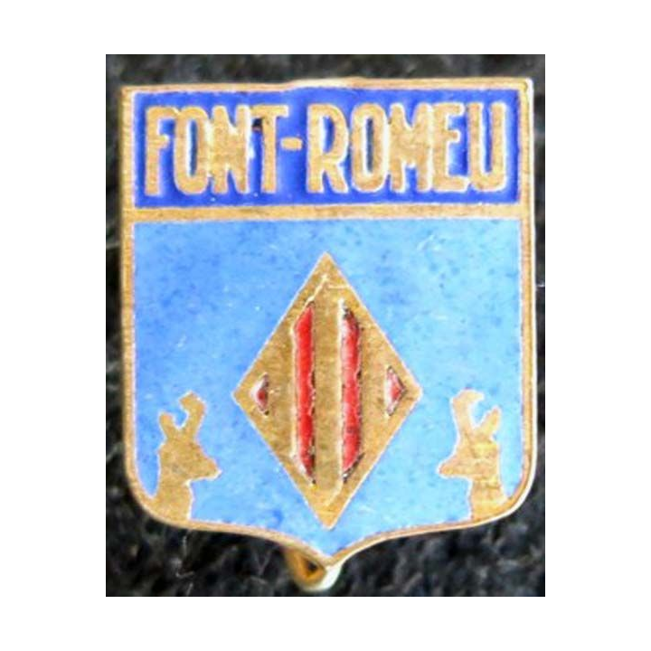 blason en émail de la ville de Font-Romeu 14 x 18 mm épingle