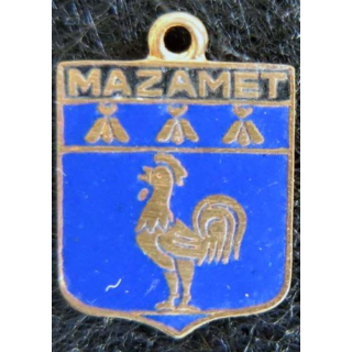 Blason en émail de la ville de Mazamet 11 x 16 mm