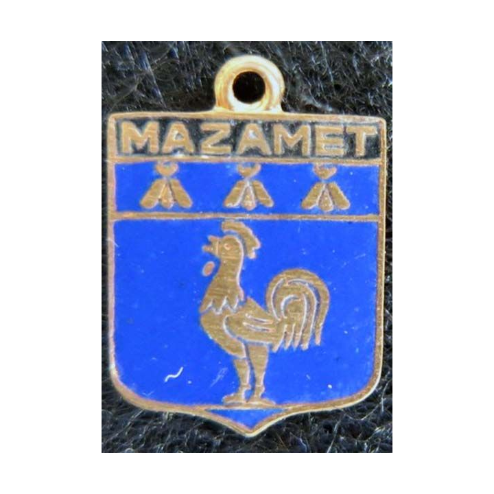 Blason en émail de la ville de Mazamet 11 x 16 mm