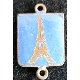 blason en émail bleu de la Tour Eiffel 11 x 18 mm