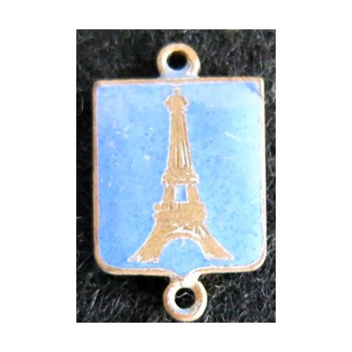 blason en émail bleu de la Tour Eiffel 11 x 18 mm