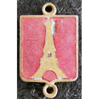 blason en émail rouge de la Tour Eiffel 11 x 18 mm