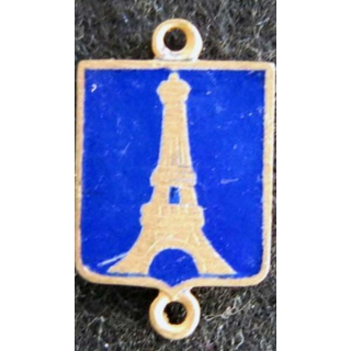 blason en émail bleu foncé de la Tour Eiffel 11 x 18 mm
