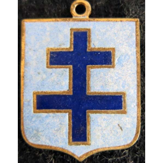 blason en émail croix de Lorraine 23 x 30 mm défaut d'émail