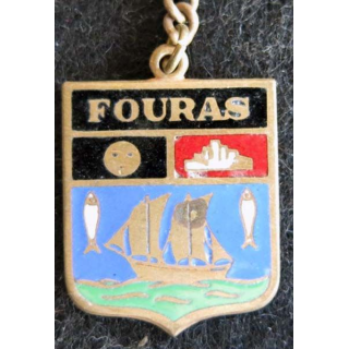 Blason en émail de la ville de Fouras 22 x 30 mm cuivré