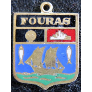 blason en émail de la ville de Fouras 14 x 20 mm doré