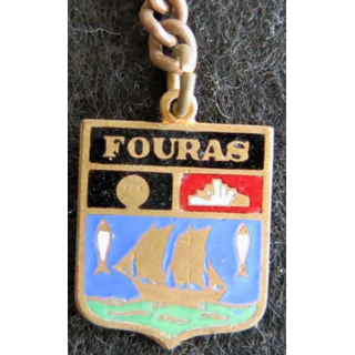 Blason en émail de la ville de Fouras 14 x 20 mm cuivré