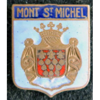 Blason en émail de la ville du Mont St Michel 22 x 27 mm cuivré