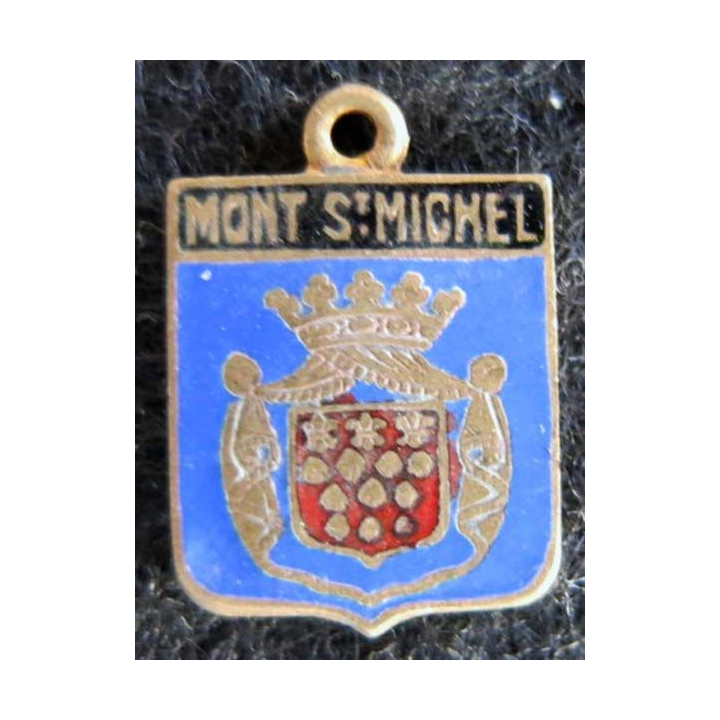 Blason en émail de la ville du Mont St Michel 11 x 16 mm cuivré