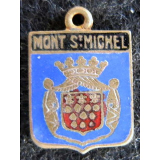 Blason en émail de la ville du Mont St Michel 22 x 30 mm cuivré