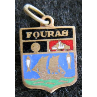 Blason en émail de la ville de Fouras 11 x 16 mm cuivré maillon