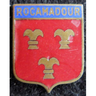  blason en émail de la ville de Rocamadour 18 x 22 mm
