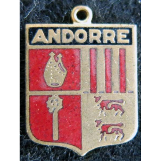 Blason en émail de la Principauté d'Andorre 14 x 19 mm