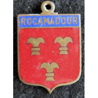 Blason en émail de la ville de Rocamadour 18 x 26 mm