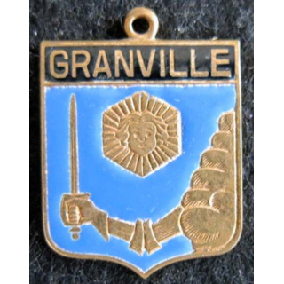 Blason en émail de la ville de Granville 22 x 30 mm cuivré