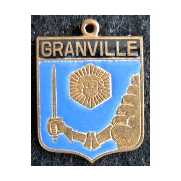 Blason en émail de la ville de Granville 22 x 30 mm cuivré