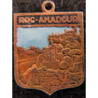 Blason en émail de la ville de Roc-Amadour 15 x 19 mm