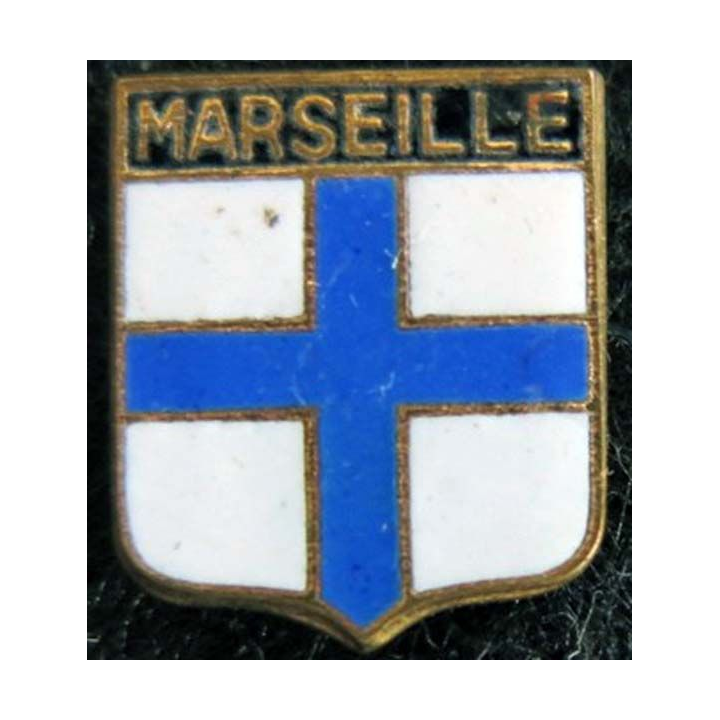 Blason en émail de la ville de Marseille 11 x 14 mm