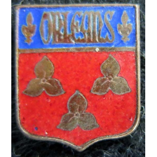 Blason en émail de la ville d'Orléans 11 x 14 mm