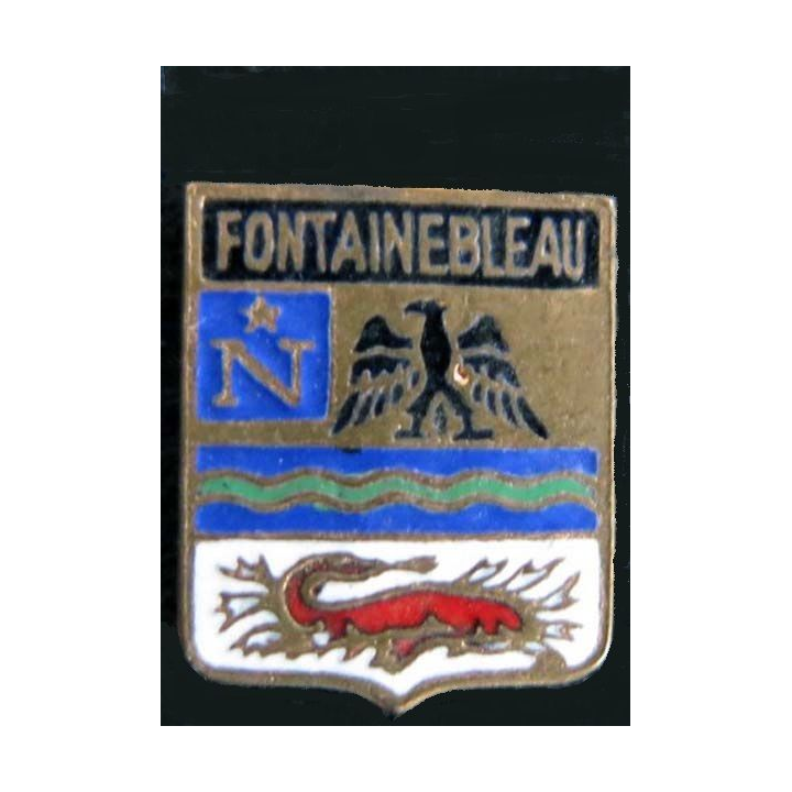 Blason en émail de la ville de Fontainebleau 11 x 14 mm doré