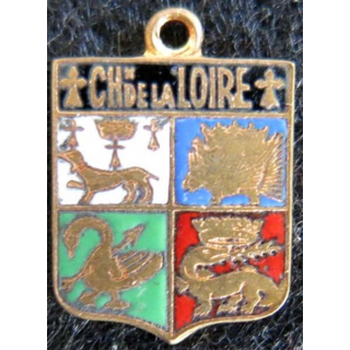 blason émail châteaux de la Loire 11 x 16 mm doré