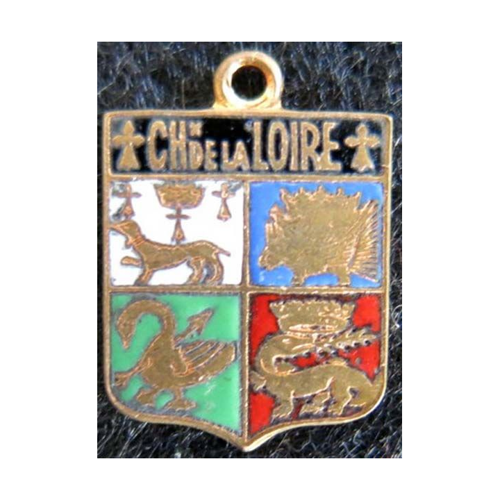 blason émail châteaux de la Loire 11 x 16 mm doré