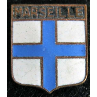 Blason en émail de la ville de Marseille 14 x 16 mm