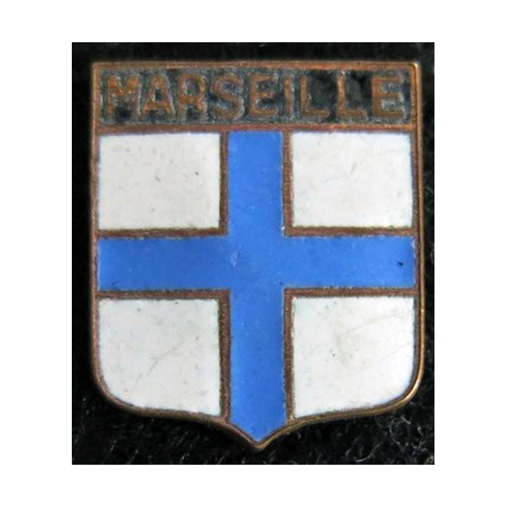 Blason en émail de la ville de Marseille 14 x 16 mm