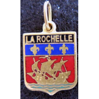 Blason en émail de la ville de La Rochelle 11 x 16 mm anneau maillon