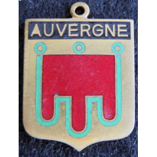 Blason en émail de l'Auvergne 22 x 30 mm doré