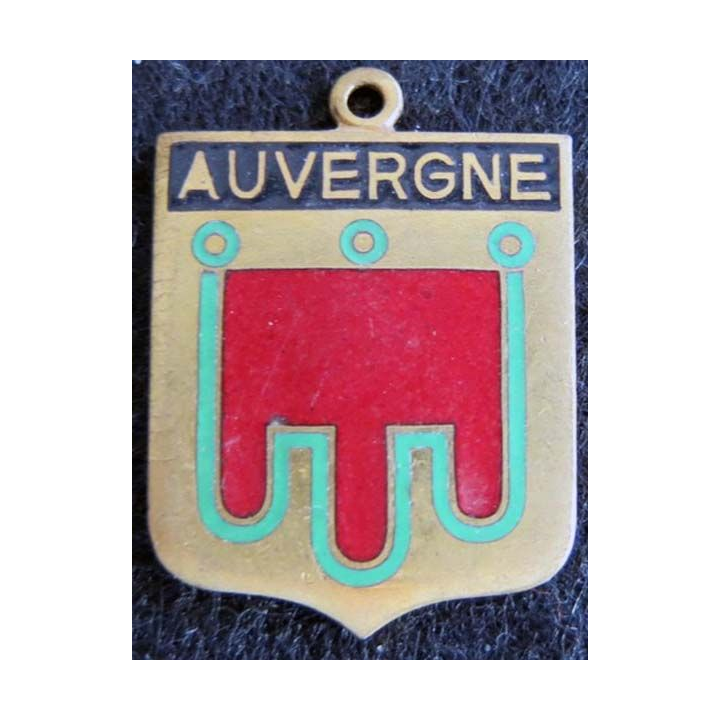 Blason en émail de l'Auvergne 22 x 30 mm doré
