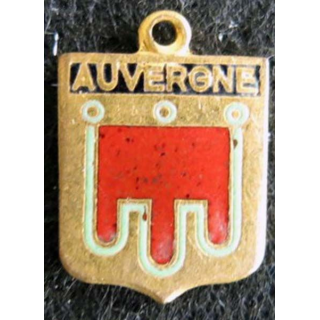 Blason en émail de l'Auvergne 11 x 16 mm doré