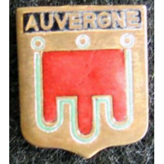 Blason en émail de l'Auvergne 11 x 14 mm épingle absente