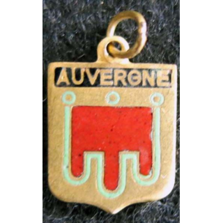 Blason en émail de l'Auvergne 11 x 16 mm doré maillon